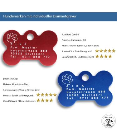 Personalized Engraved Dog Tags - Custom ID & Address Tags - Diamond Engraving (Black) - International Shipping - Buy Online on GoSupps.com