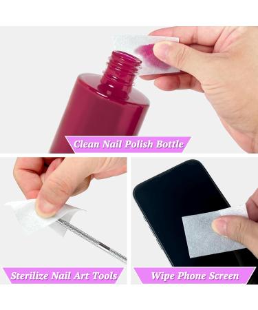 1000 Pcs Lint Free Nail Wipes - Gel Polish Remover Pads + 2 Cuticle Pushers for Home & Salon Manicure - Absorbent Nail Care Essentials - Buy Online on GoSupps.com