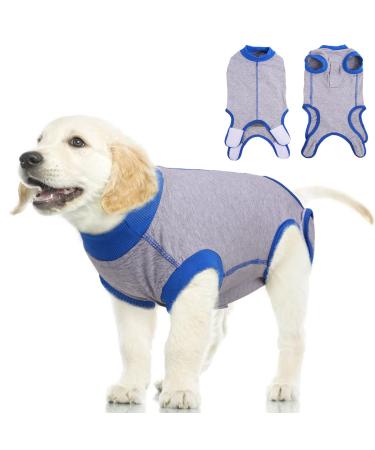 Recovery Suit dogs recovery suit wound protection suits for puppy postoperative care protective clothing wounds after surgery anti-licking e-neck band alternative after operations (gray XS) XS A-gray