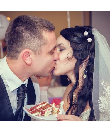 12 White Rose Wedding Flower Hair Pins - Bridal U-Shaped Hairpins for Women - Buy Online on GoSupps.com