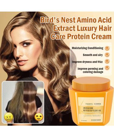Amino Acid Essence Luxury Nourishing Hair Protein Cream Qingling Bird's Nest Amino Acid Essence Hair Care Amino Acid Essence Hair Protein Cream for Dry Damaged Hair (500ml) - Buy Online on GoSupps.com