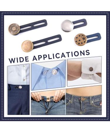 10Pcs Button Extender for Trousers Jeans - Elastic Waist Extenders for Men & Women - Adjustable Waistband Extension for Pants, Skirts, Pregnancy Trousers - Buy Online on GoSupps.com