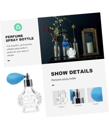 FRCOLOR perfume glass bottle Spray For Perfume glass perfume antique perfume sprayer refillable perfume empty perfume container refillable liquid container travel vintage decorate 11x6x6cm Blue - Buy Online on GoSupps.com