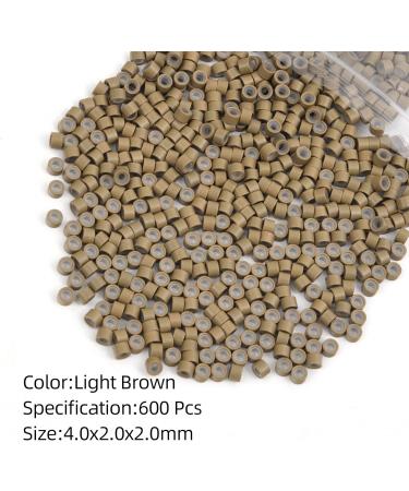 Vlasy 600 Pcs Silicone Micro Rings for I Tip Hair Extensions 4mm Micro Nano Beads Micro Links Hair Beads (Light Brown) Micro-4mm-600Pcs Light Brown - Buy Online on GoSupps.com