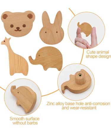 Namis 4 STK Cute Animal Cabinet Buttons for Kids - Durable Wooden Furniture Knobs for Children's Rooms with Screws - Perfect Gift Idea - Buy Online on GoSupps.com