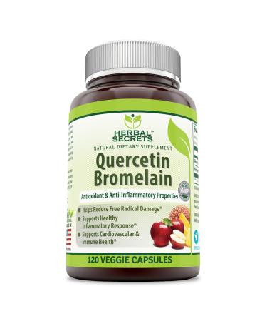 Herbal Secrets Quercetin 800 Mg with Bromelain 165 Mg, 120 Veggie Capsules (Non-GMO) - Supports Cardiovascular & Immune Health * Supports Healthy inflammatory Response * 120 Count (Pack of 1)