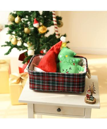 Christmas Buffalo Plaid Storage Basket - Farmhouse Decor Organizer for Kids Gifts - Collapsible Empty Bin for Nursery Room - Green Plaid Design - Buy Online on GoSupps.com