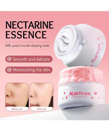 Milk Peach Sleeping Face Mask - Face Masks Overnight for Skin Lightening - Face Masks Beauty for Anti-Aging - Hydrating Face Mask for Dry Skin - Facial Mask for Anti-Wrinkle Moisturizing (120g) - Buy Online on GoSupps.com