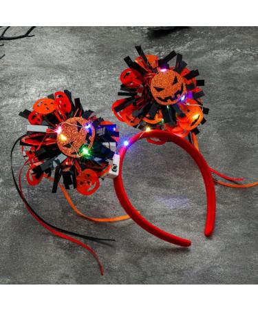 Coridy Light Up Halloween Headband LED Pumpkin Hairband Orange Sunflower Head Boppers Evil Smile Hair Accessories for Women Festival (orange Pumpkin) Orange Pumpkin - Buy Online on GoSupps.com