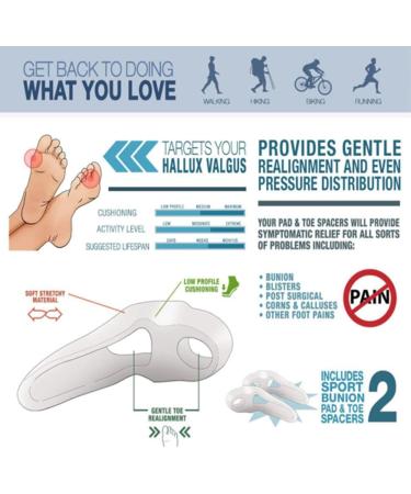 Silicone Gel Bunion Toe Corrector Orthotics - Pain Relief & Toe Straightener (1 Pair) - Buy Online on GoSupps.com