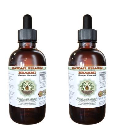 Brahmi Alcohol-Free Liquid Extract Organic Brahmi Liquid (Bacopa Monnieri) Whole Herb Dried Glycerite Hawaii Pharm Natural Herbal Supplement 2x4 oz 8 Fl Oz (Pack of 1)
