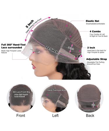 20 Inch Body Wave 360 Lace Front Human Hair Wig | Brazilian Virgin HD | Pre Plucked 150% Density - Buy Online on GoSupps.com