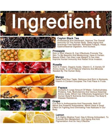 Plant Gift Hawaiian Black Tea Oganic Fruit Herbal Tea All Natural Flavors Loose Leaf Ceylon Roselle Papaya Pineapple Mango Grape Lemon Non GMO Vegan Tea Bags Into Iced Tea & Hot Tea 70G/2.5oz - Buy Online on GoSupps.com