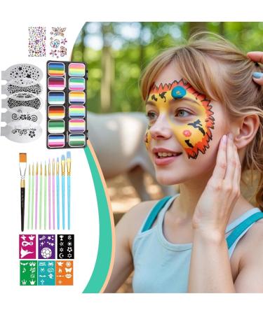 Face Paint | Washable Paint Palette 12-Grid Water-Soluble Cosmetic Palette with Vibrant Colors for Teens Students Adults Cosplay Parade - Buy Online on GoSupps.com