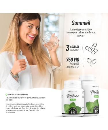 Lemon Balm Organic 250 mg - 200 Vegetable Capsules - Buy Online on GoSupps.com