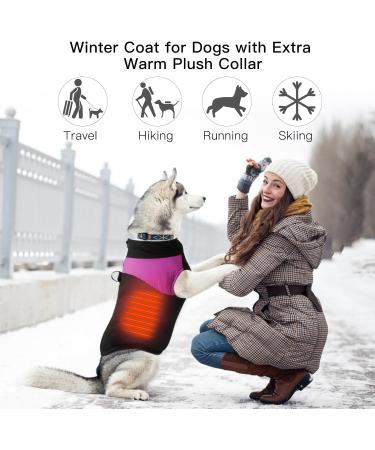 Warm Waterproof Dog Coat for Small & Medium Dogs - Pink Winter Jacket with D-Ring - Buy Online on GoSupps.com