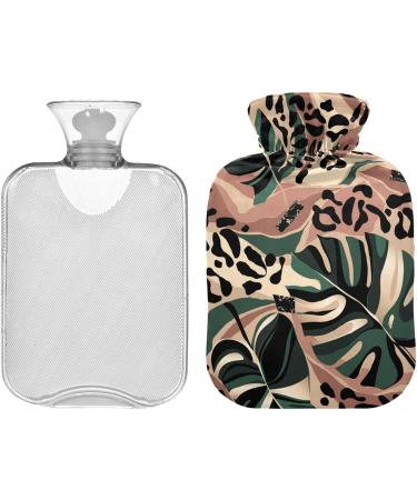 NAANLE Leopard Palm Leaves Hot Water Bottle 2L - Pain Relief & Heat Therapy for Menstrual Cramps - Buy Online on GoSupps.com