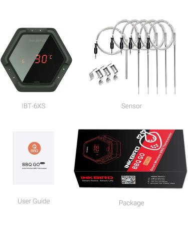 Inkbird IBT-6X Bluetooth Grill Thermometer - 6 Sensors Magnetic Kitchen Food Smoker BBQ Thermometer for iPhone & Android - Buy Online on GoSupps.com