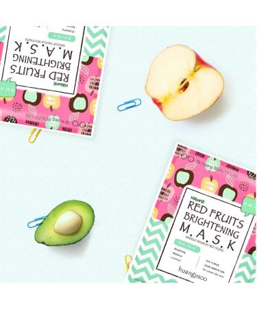 Huangjisoo Red Fruits Brightening Beauty Mask - 1 Sheet (25ml) for Radiant Skin - Buy Online on GoSupps.com