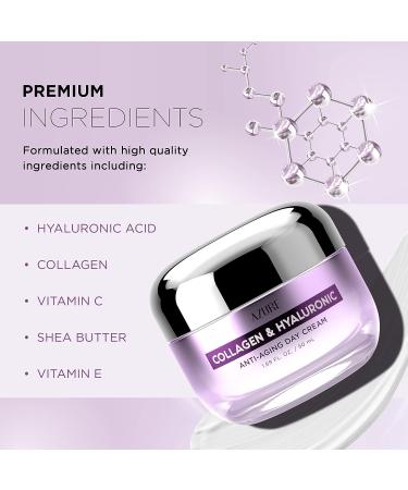 AZURE Collagen & Hyaluronic Acid Anti Aging Day Cream - Hydrating Face Moisturizer for Wrinkle Reduction - Korean Skin Care - 50mL - Buy Online on GoSupps.com