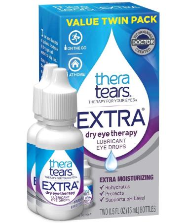 TheraTears Extra Dry Eye Therapy Lubricating Eye Drops for Dry Eyes 0.5 fl oz Bottle 2 Pack