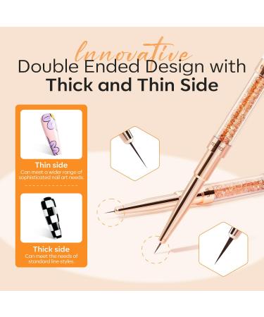 Modelones Nail Art Brushes Set - Super Fine Thin Liner Brushes (7/11/15/20mm) for Gel Nail Art & Design - Perfect Gift for Women - Buy Online on GoSupps.com