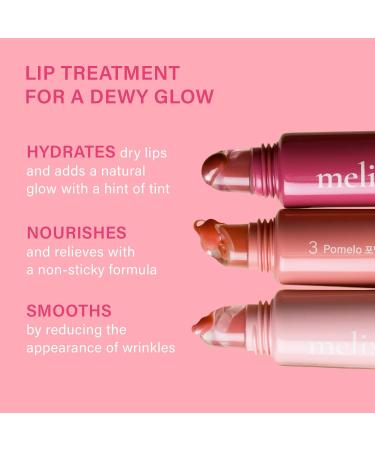 Melixir Vegan Lip Treatment Sheer Tinted Lip Balm for Instant Hydration & Shine Moisturizing Lip Gloss Infused with Vegan Collagen & Jojoba Oil Cruelty-Free Korean Skincare-3 Pomelo(0.5oz/15g) - Buy Online on GoSupps.com