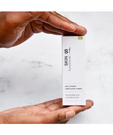 Skin Functional Anhydrous Vitamin C Serum 10% Ascorbic Acid + 3% Ferulic Acid Anti-Ageing Antioxidant & Anti-Pigmentation Powerful Skin Brightening 30 ml - Buy Online on GoSupps.com