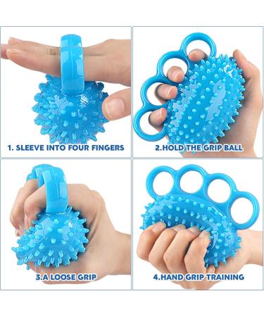 Vueinrg Hand Trainer Set - Finger Massage Ball for Therapy Stress Relief & Osteoarthritis - Soft Rubber Igelball for Finger Training - Buy Online on GoSupps.com