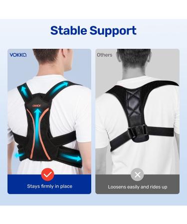 VOKKA Posture Corrector for Men and Women - Fully Adjustable Back Support Brace - Breathable and Comfortable - Pain Relief for Neck, Back, Shoulders - Black X-Large - Buy Online on GoSupps.com