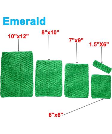 4pcs Crochet Tube Top Tutu Dress Set for Baby Girls | Sparkling Emerald Skirt Pettiskirt | Size 7x9 - Buy Online on GoSupps.com