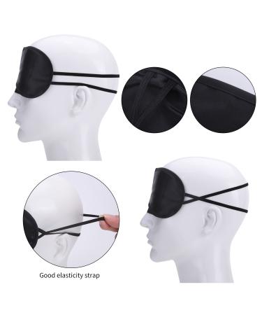 Satin Sleep Mask Blindfolds - 12 Pack Bulk Set with Nose Pad for Men and Women, Black - Buy Online on GoSupps.com