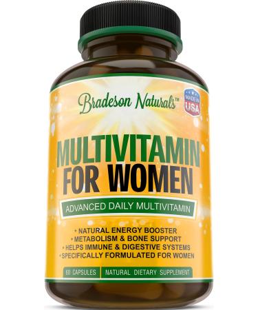 Women's Multivitamin Supplement. Vitamins A C D E & Vitamin B Complex. Immune & Female Support + Antioxidant & Natural Energizers. Non-GMO Gluten Free Made in the USA 60 Caps