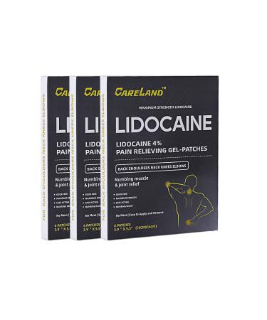 CareLand 4% Lidocaine Gel Patch, 18 Count |Maximum Strength Pain Patches for Muscle Relief in Neck Knee Back and Shoulders | Unscented Numbing Patch for Soothing Nerves, Joints, Tattoos, Or Arthritis - Buy Online on GoSupps.com