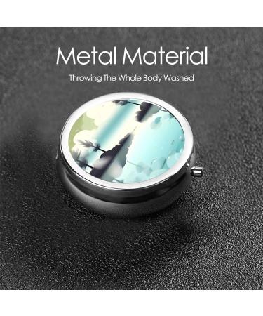 Tranquil Lakes Round Pill Box Organizer - 3 Compartment Portable Travel Solution for Medications - Buy Online on GoSupps.com