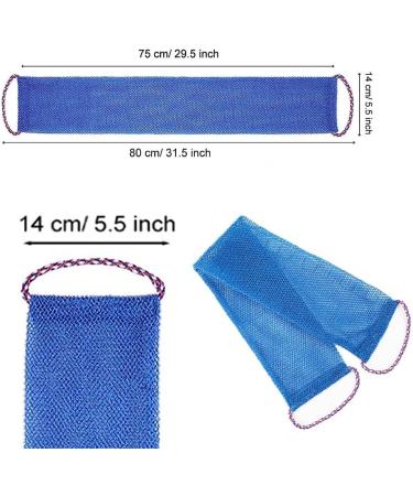 African Exfoliating Net Sponges with Hand Rope Deep Cleaning African Net Bathing Sponge Long African Net Bath Exfoliating Shower Body Scrubber Skin Smoother for Women Men Shower Blue - Buy Online on GoSupps.com