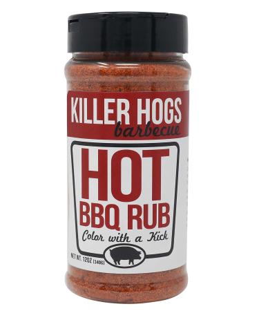 Killer Hogs HOT BBQ Rub | Championship Spicy BBQ and Grill Seasoning for Beef, Steak, Burgers, Pork, and Chicken | 16 Ounce by Volume (12oz by Net Weight) 1 Pound (Pack of 1)