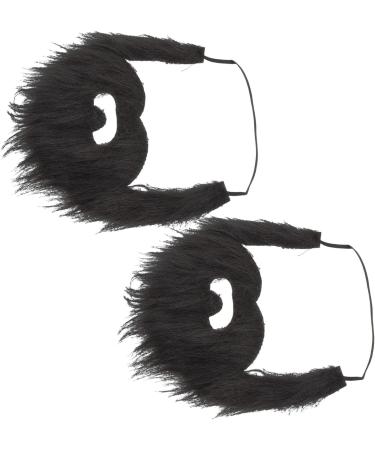 Totority 4 pcs fake beard prom decor halloween props short beard makeup party supplies Toy elder artificial Blackx3pcs 21X15X0.1CMx3pcs - Buy Online on GoSupps.com