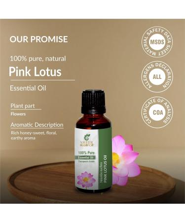 Sheer Essence Pink Lotus Essential Oil - Nelumbo Nucifera 100% Pure and Natural Therapeutic Grade Fragrance Oil 5 ML to 1000 ML (30 ML) - Buy Online on GoSupps.com