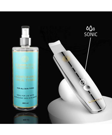 Lumineo Ultrasound Peeling Device - 4-in-1 Skin Scrubber Blackhead Remover EMS LED & Ions with 400ml Moisturizing Toner | Best Acne & Pore Cleaner - Buy Online on GoSupps.com