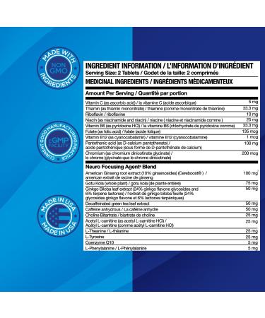 Focus Fast Brain Supplement for Memory. Nootropics for Concentration for Mental Clarity Cognitive Enhancement Ginseng Ginkgo Biloba Choline and More - Buy Online on GoSupps.com