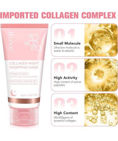 Masque de Nuit Au Collag ne Bio Collgen Peel Off Masque Facial Masque de Soin Cor en pour Hydrater Lisser et Raffermir la Peau Pendant la Nuit. - Buy Online on GoSupps.com