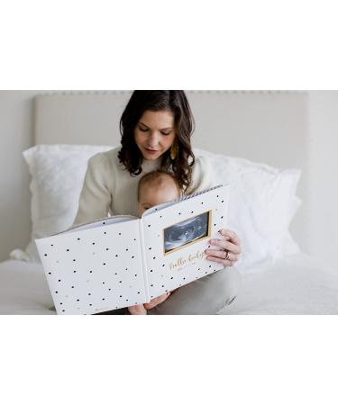 Pearhead First 5 Years Baby Memory Book - Gender-Neutral Baby Keepsake - Black and Gold Polka Dot Design - Perfect Gift for New Parents - Includes Hello Baby Sonogram Book - 1 Count - Buy Online on GoSupps.com