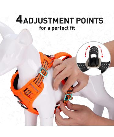 Docio Large Dog Harness - Reflective Breathable Anti-Training Safety Harness for Medium & Large Dogs - Soft Orange M (1 Pack) - Buy Online on GoSupps.com