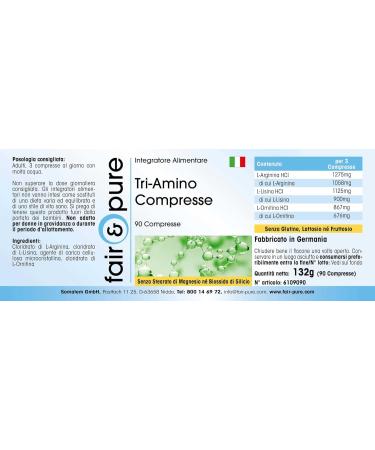 Fair & Pure Amino Acid Tablets - Vegan Formula with Arginine, Ornithine, and Lysine - 90 Tablets - Buy Online on GoSupps.com