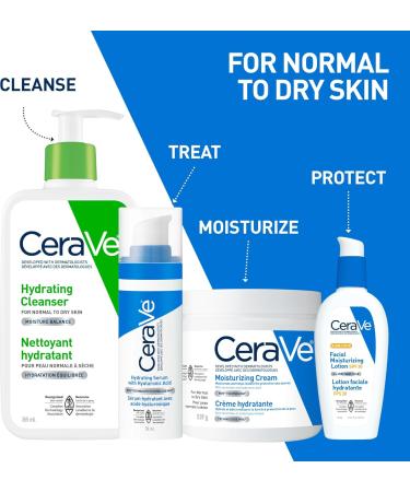 CeraVe Moisturizing Cream Daily Face Hands & Body Cream Moisturizer for Dry Skin With Hyaluronic Acid and Ceramides for Women and Men. Sensitive skin Oil-free Non-comedogenic Fragrance-Free 539 Grams 539 g (Pack of 1) Body Moisturizer - Buy Online on GoSupps.com