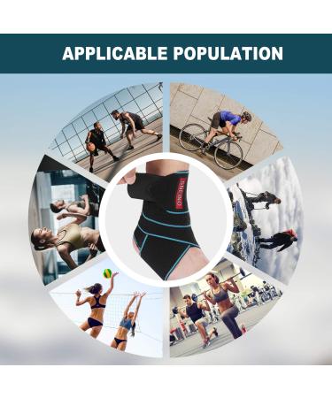 SNEINO Ankle Brace for Men & Women - Adjustable Stabilizer for Basketball, Running, Achilles - Breathable Support for Joint Pain Relief & Injury Recovery (Blue) - 1 Pack - Buy Online on GoSupps.com