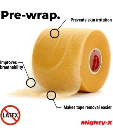 Mighty-X White Athletic Tape + PreWrap - 4 Pack - 1.5in x 45ft - No Sticky Residue - Ideal for Ankle, Climbing, Boxing - Sports Tape Athletic - Buy Online on GoSupps.com
