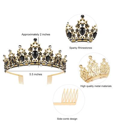 SuPoo Birthday Girl Crown Set - Black Tiara with Rhinestones Headband for Women - Perfect for Parties, Halloween, and Birthdays - Buy Online on GoSupps.com