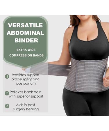 Abdominal Binder Post Surgery & Postpartum Belly Band Wrap | C-Section Recovery Belt & Hernia Support for Men & Women - Large/X-Large - Buy Online on GoSupps.com